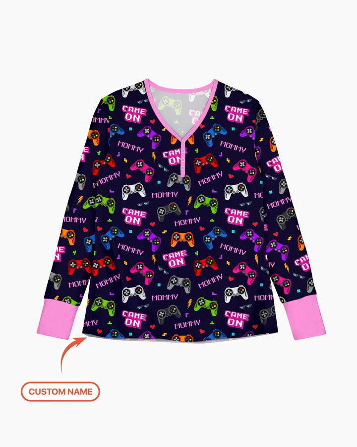 Custom Name Game On Family Matching Bamboo Women Pajama Set
