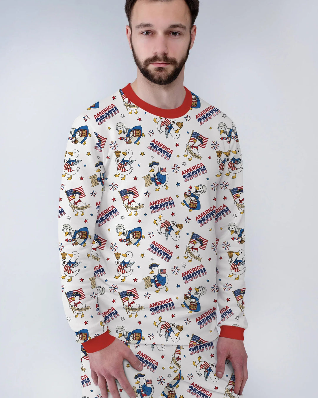 Patriotic Goose Celebrating 250 Years Bamboo Men's Pajama Set