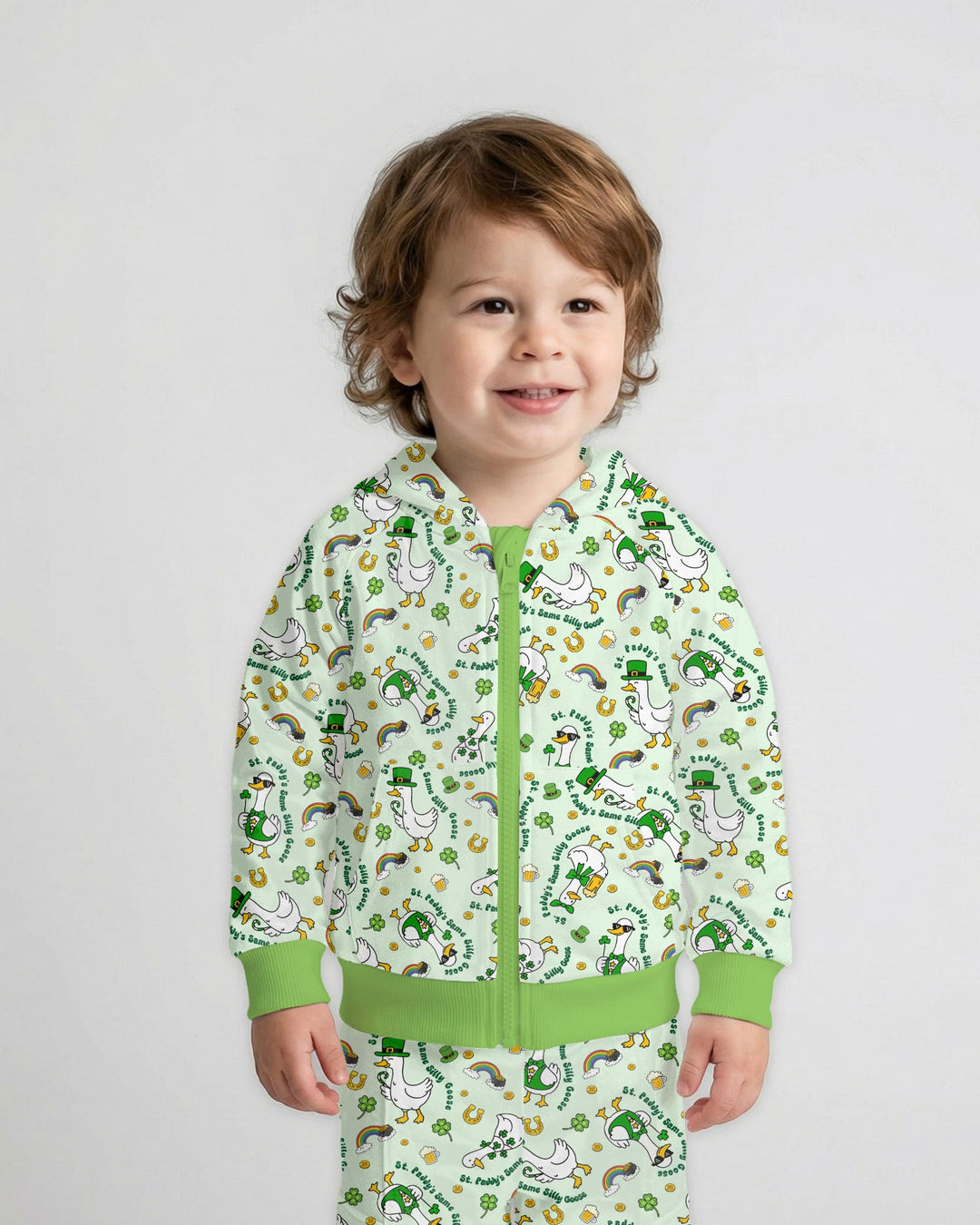 St. Patrick's Day Silly Goose Zip Hoodie