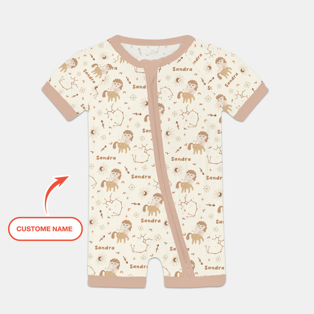 Bohemian Baby Zodiac Signs Custom Name Shorty Zippy