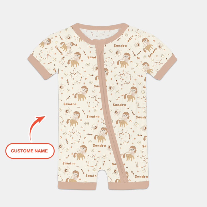 Bohemian Baby Zodiac Signs Custom Name Shorty Zippy