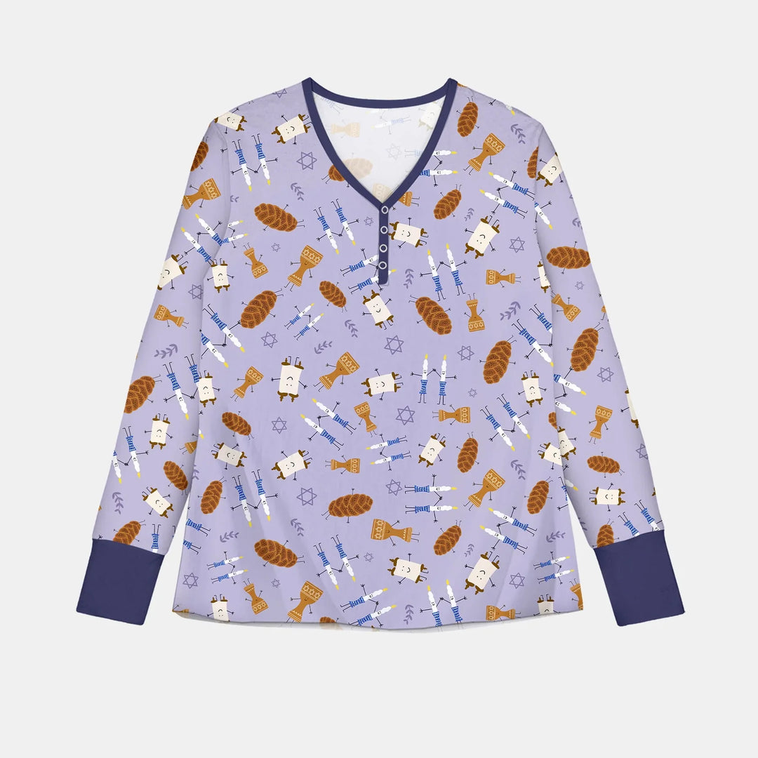 Shabbat Shalom Family Matching Custom Women Pajama Set