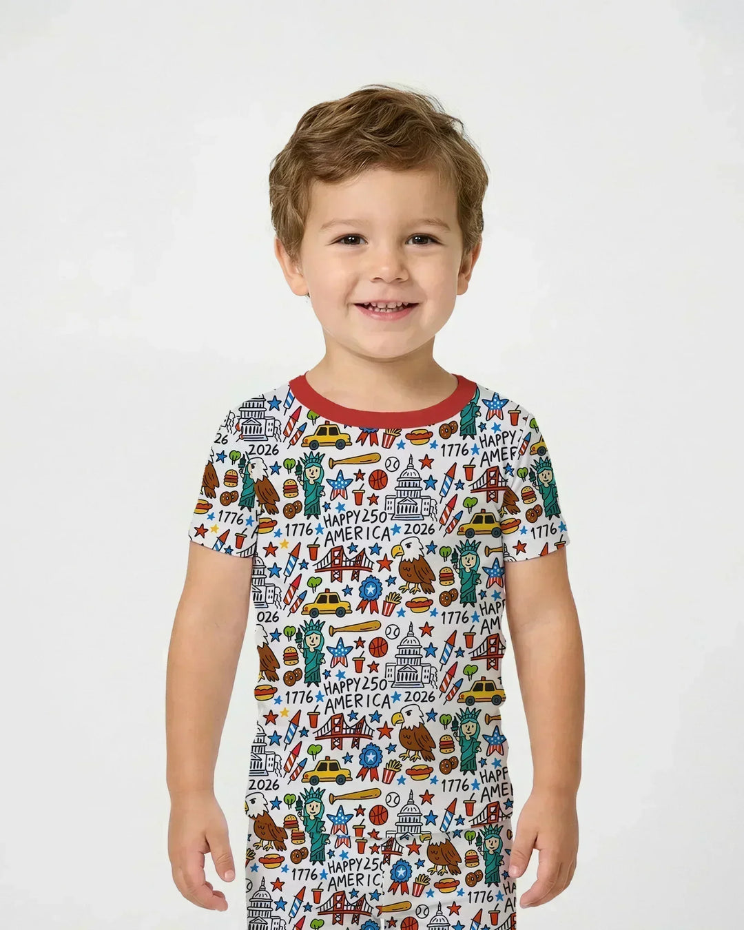 Doodle America 250th Anniversary Family Two Piece Short Sleeve Pajama Set