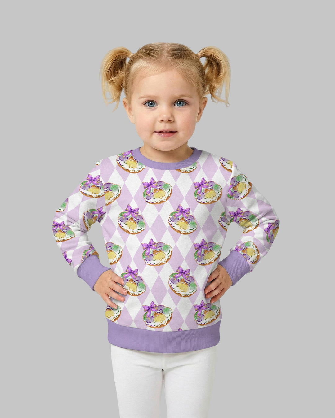 Mardi Gras Donut Crewneck Sweatshirt