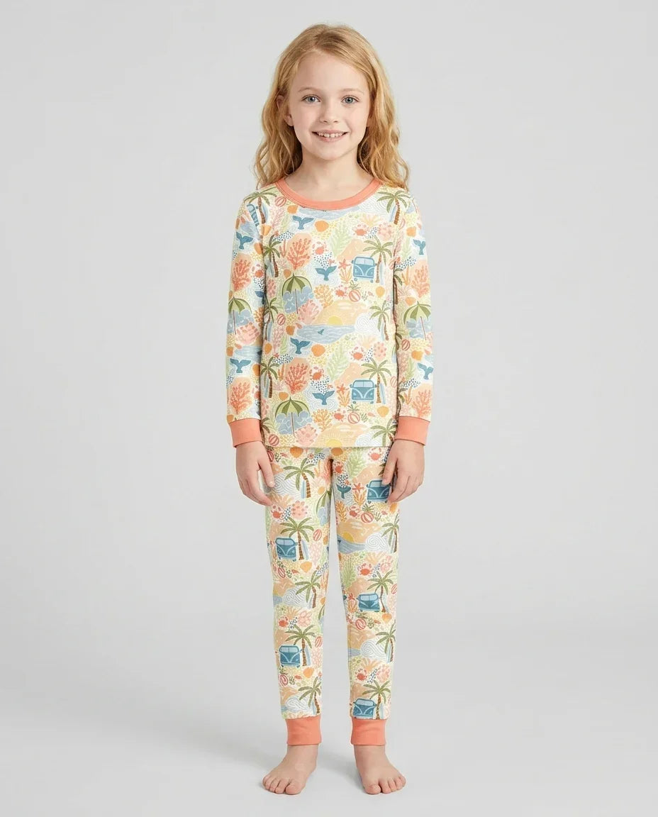 Conjunto de pijama de dos piezas de bambú con mangas largas, plantilla PERSONALIZADA