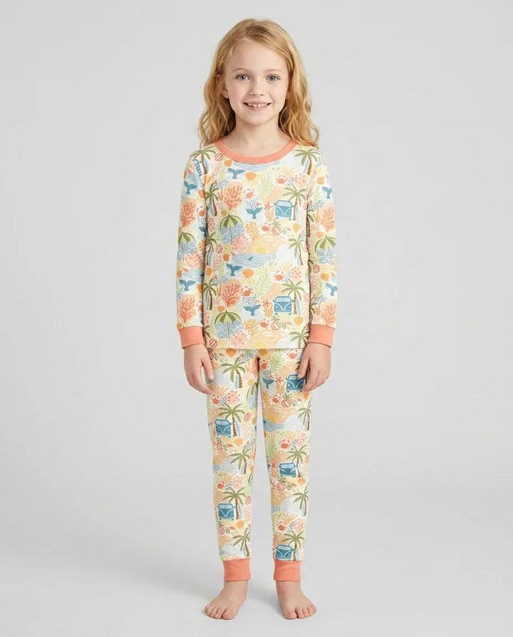 Conjunto de pijama de dos piezas de bambú con mangas largas, plantilla PERSONALIZADA