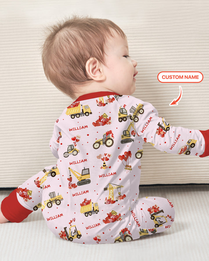 Custom Name Valentine Trucks Family Matching Convertible Zippy