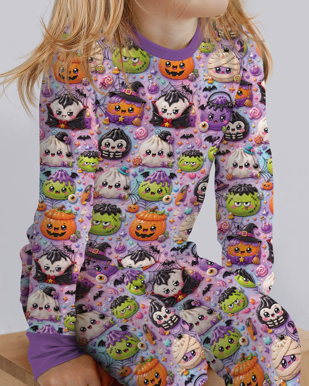 Spooky Dumplings Bamboo Two Piece Long Sleeve Pajama Set