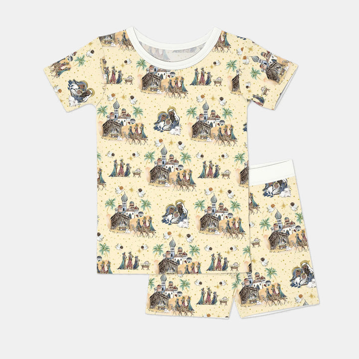 Nativity Christmas Family Matching Family Two Piece Short Sleeve Shorts Pajama Set