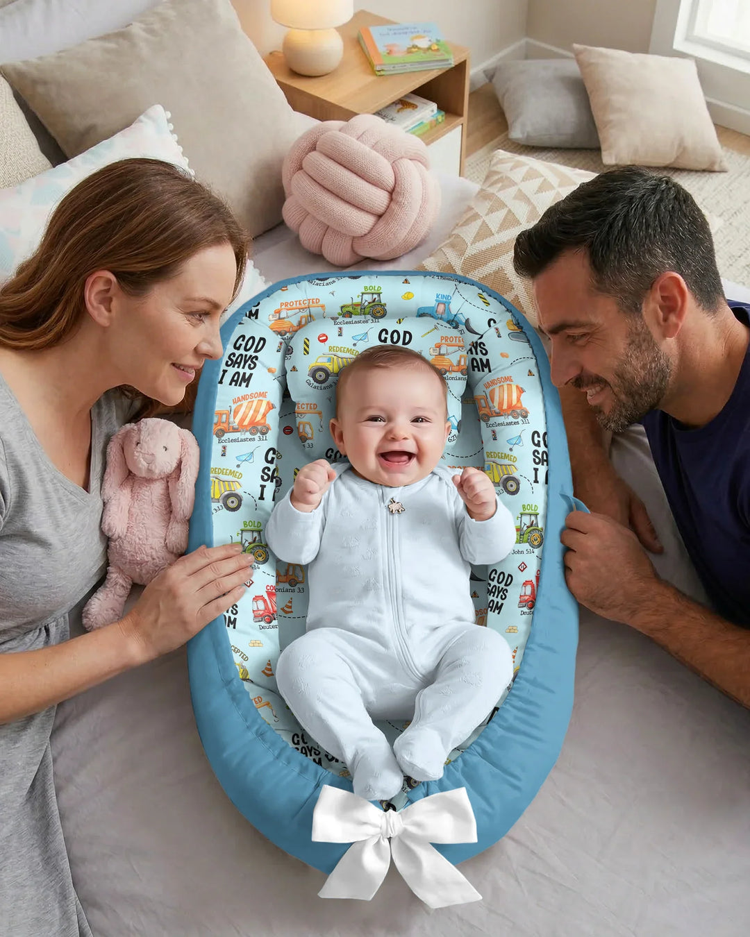 God Says I Am Boy Bamboo Baby Nest Bed
