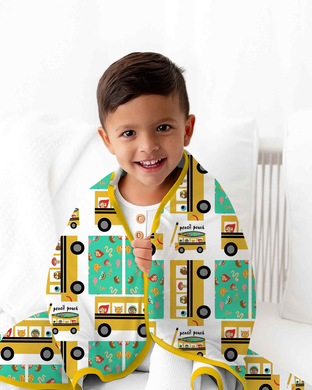 School Bus Adventures Bamboo Blanket
