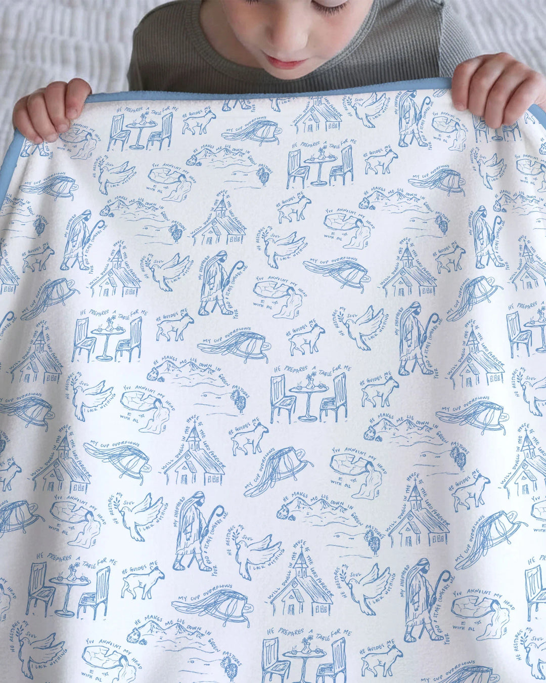 Psalm 23 Sketch Bamboo Blanket