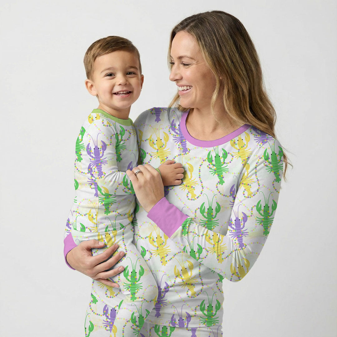 Mardi Gras Crawfish Family Matching Women Pajama Set