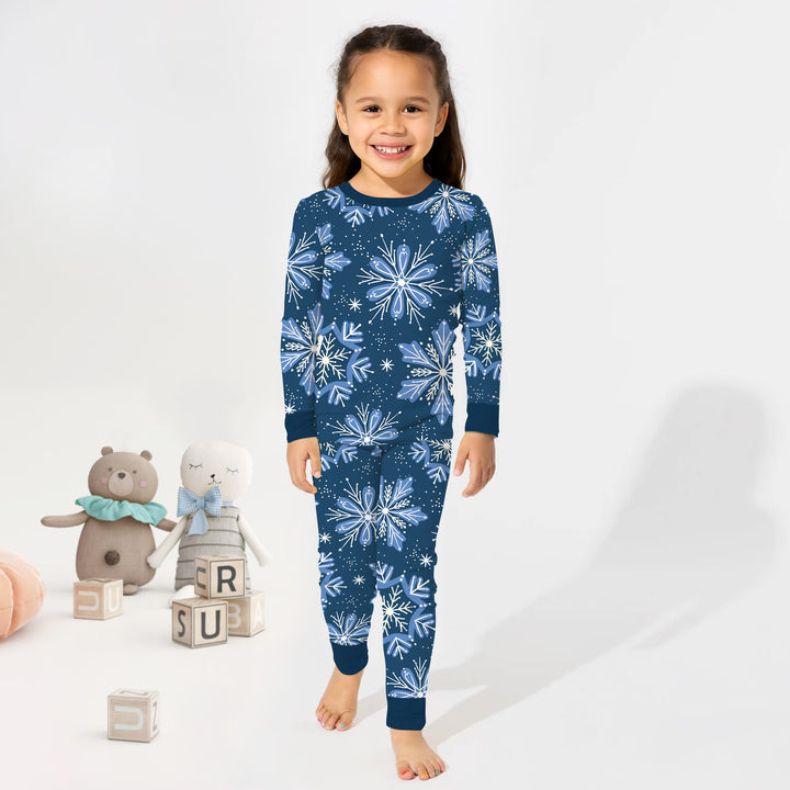 Winter Snowflakes Two Piece Long Sleeve Pajama Set