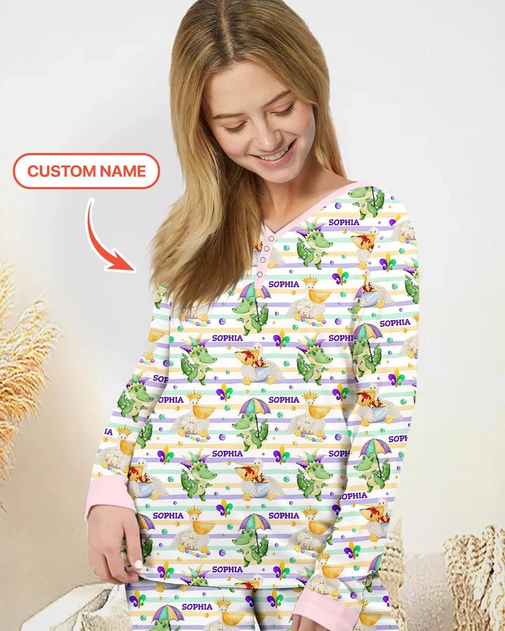 Happy Mardi Gras Adventure Family Matching Women Pajama Set