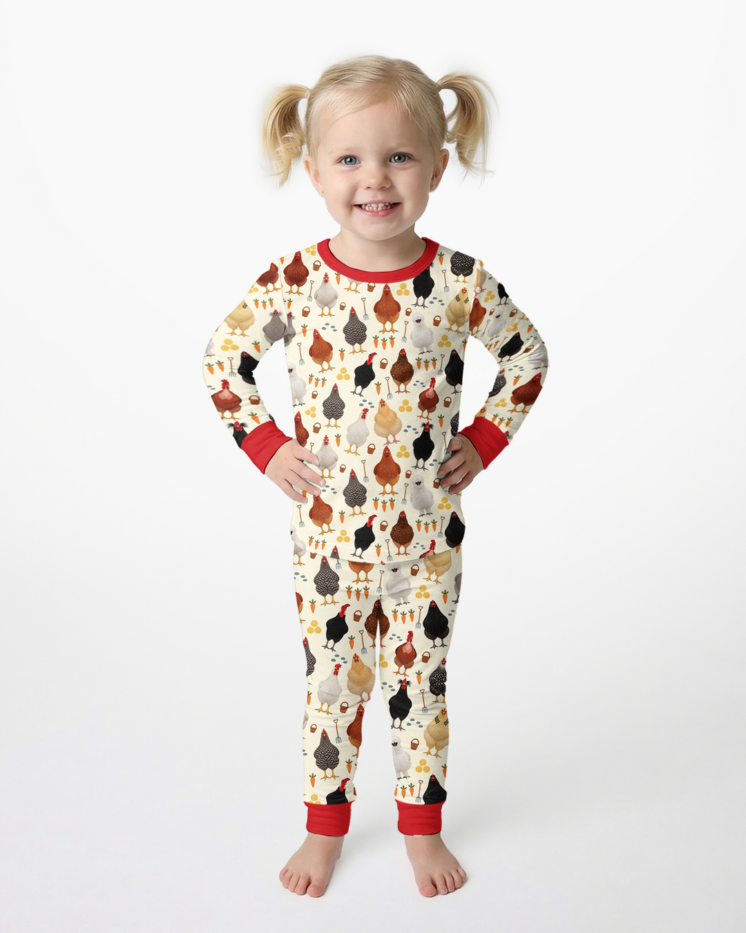 Little Chicken Farmer Bamboo Two Piece Long Sleeve Pajama Set