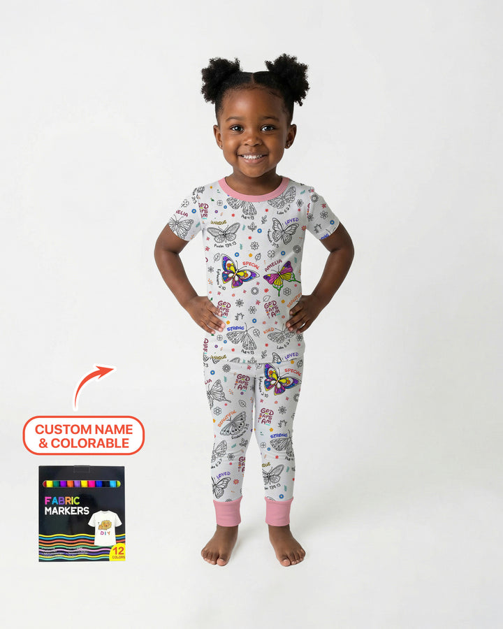 Zweiteiliges, kurzärmliges Pyjama-Set mit Marienkäfern