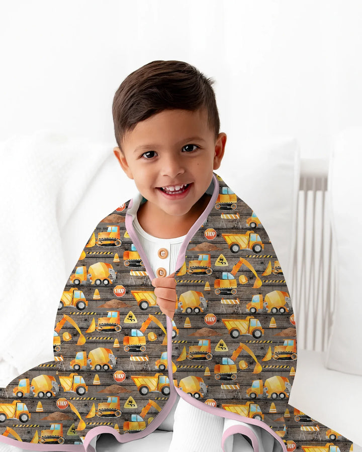 Construction Vehicles Bamboo Blanket