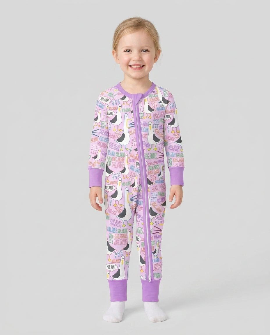 Teacher Teacher Teacher Funny Seagull Bamboo Convertible Zippy