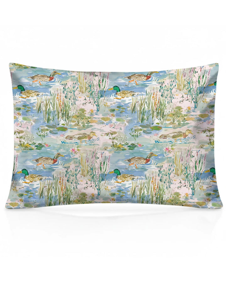 Watercolor Mallard Duck Bamboo Pillow Case