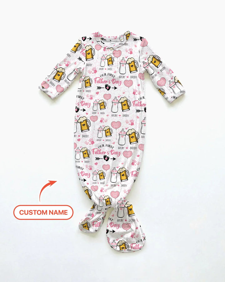 Bata con Nudo de Bambú para el Primer Día del Padre con Nombre Personalizado