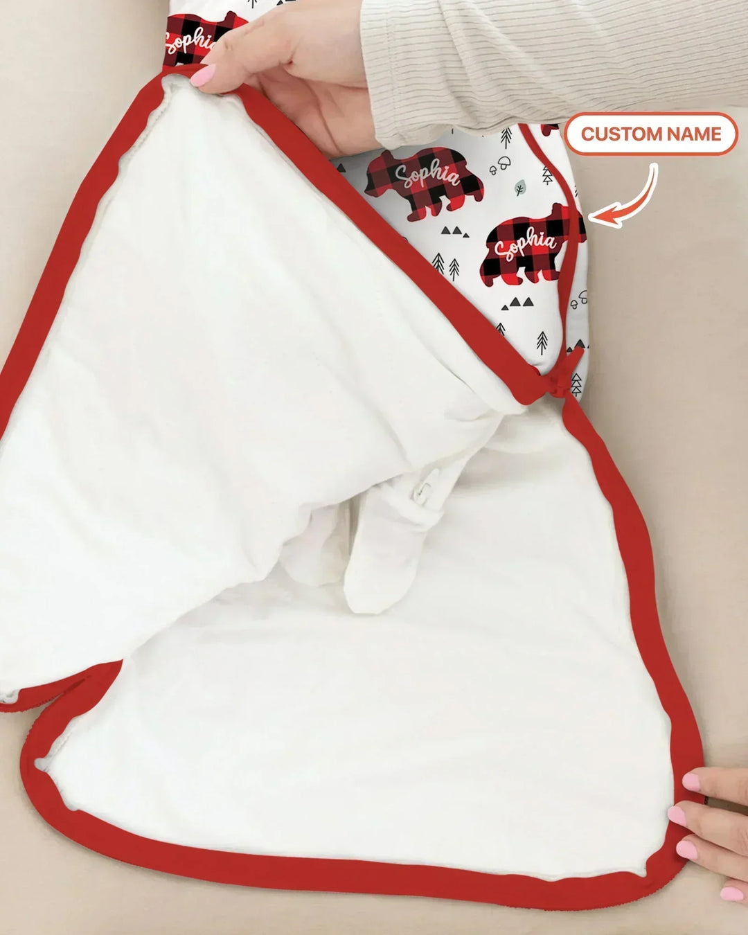 Custom Name Family Bear Matching Bamboo Sleep Bag