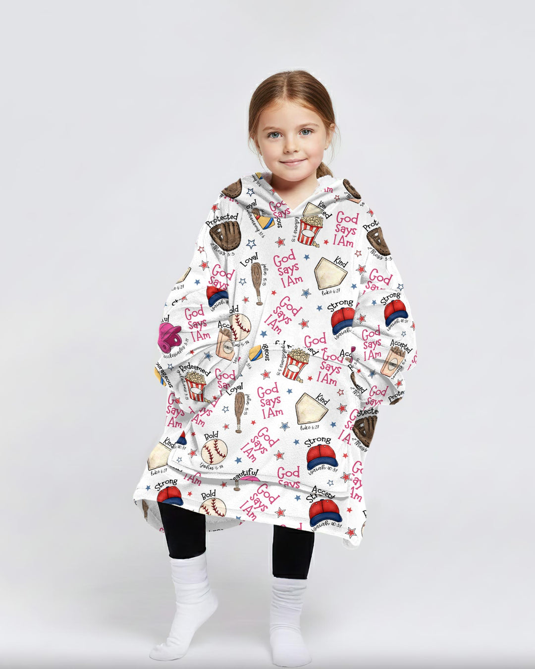 Christian Baseball Wearable Blanket Hoodie