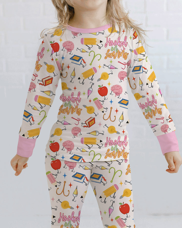 Hooked on Learning Bamboo Two Piece Long Sleeve Pajama Set