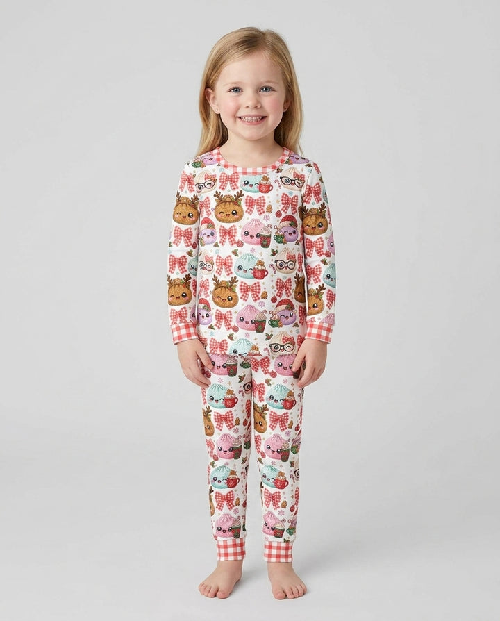 Merry Glitter Dumpling Bamboo Two Piece Long Sleeve Pajama Set