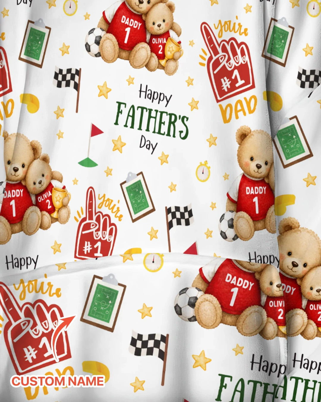 You're #1 Dad Daddy & Me Matching Bamboo Blanket Hoodie