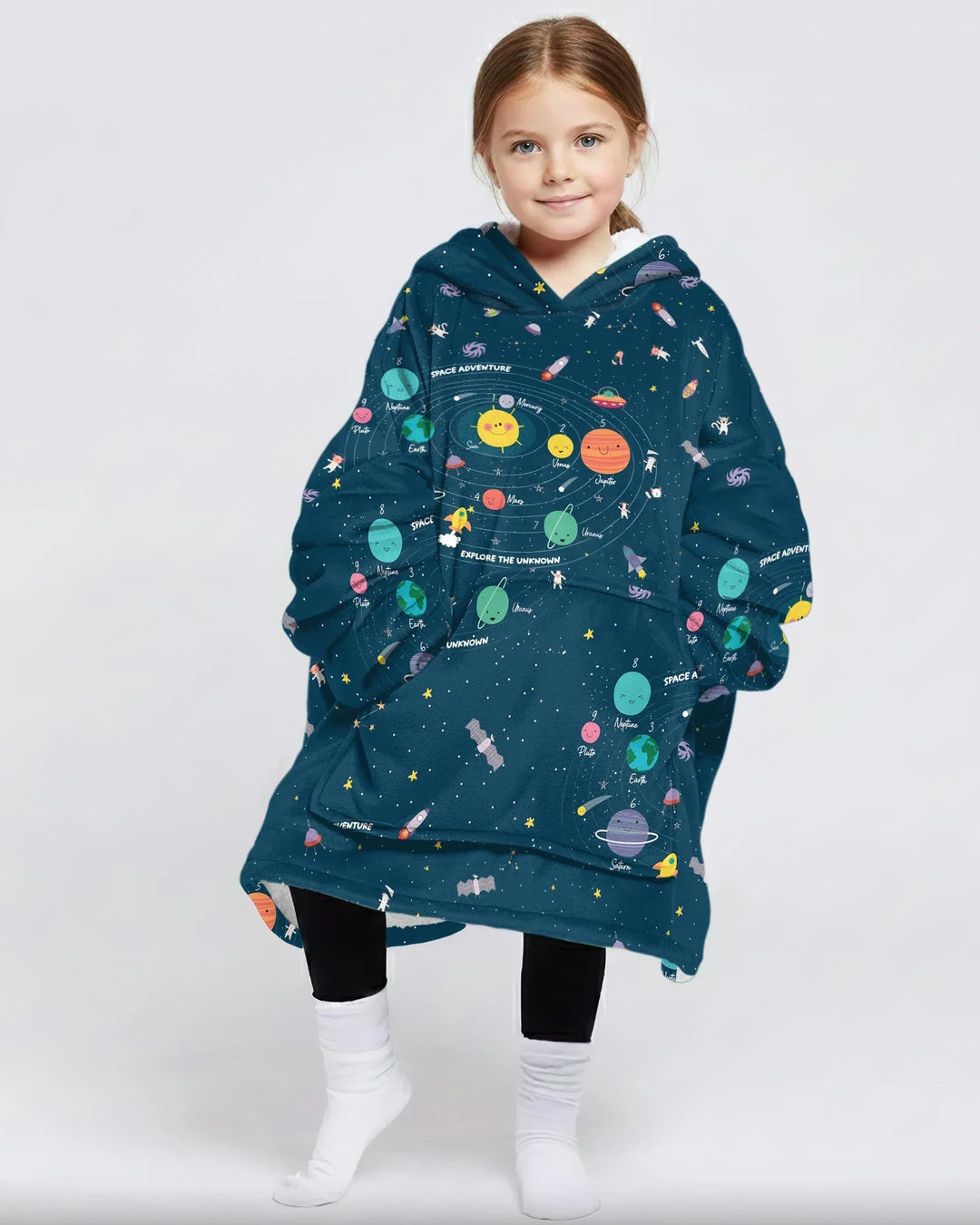 Solar System Explorers Bamboo Blanket Hoodie