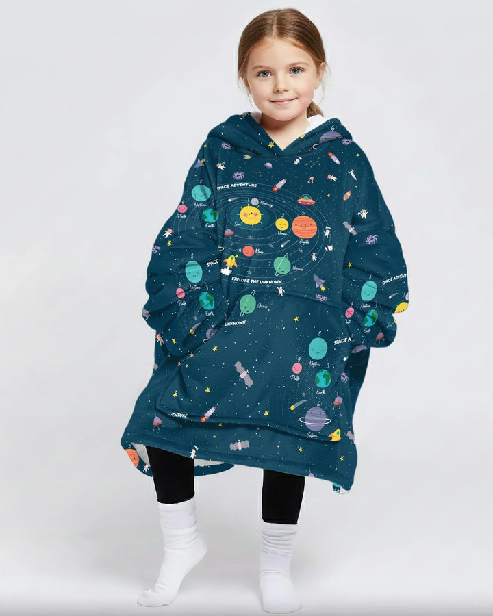 Solar System Explorers Bamboo Blanket Hoodie