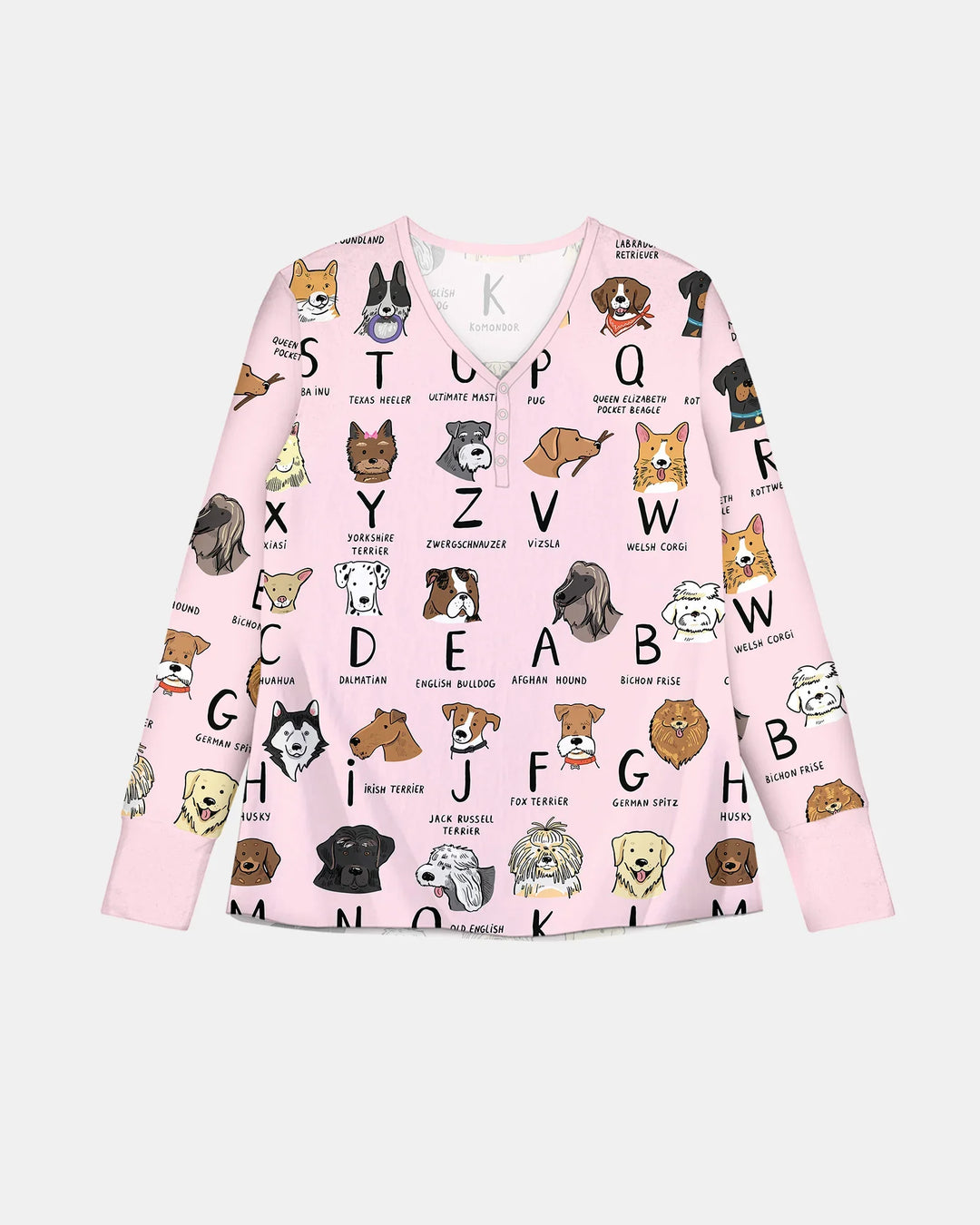 Funny Dogs Alphabet Women Pajama Set