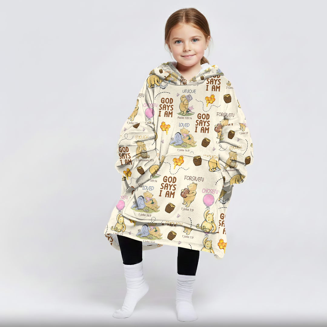 God Says I Am Little Blessings Blanket Hoodie