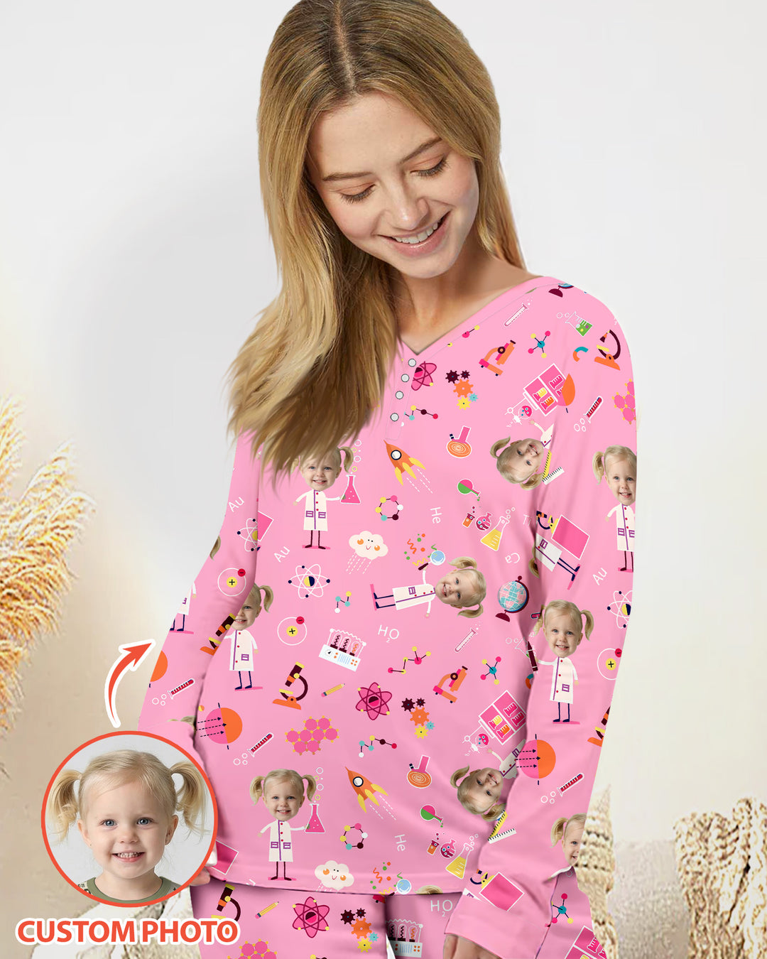 Custom Image Chemical Laboratory Bamboo Women Pajama Set