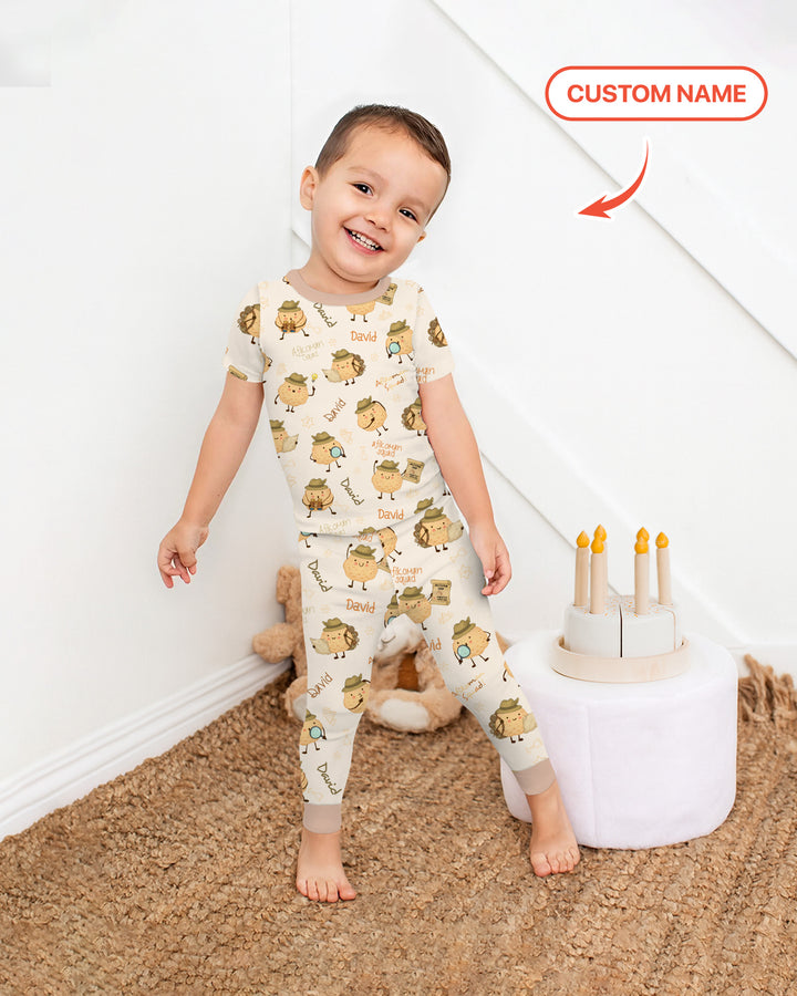 Custom Name Passover Afikoman Two Piece Short Sleeve Pajama Set