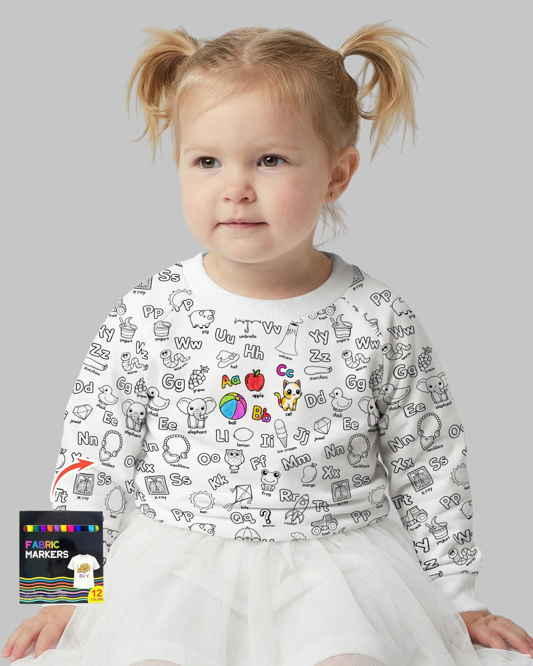 All Colorable Alphabet Crewneck Sweatshirt