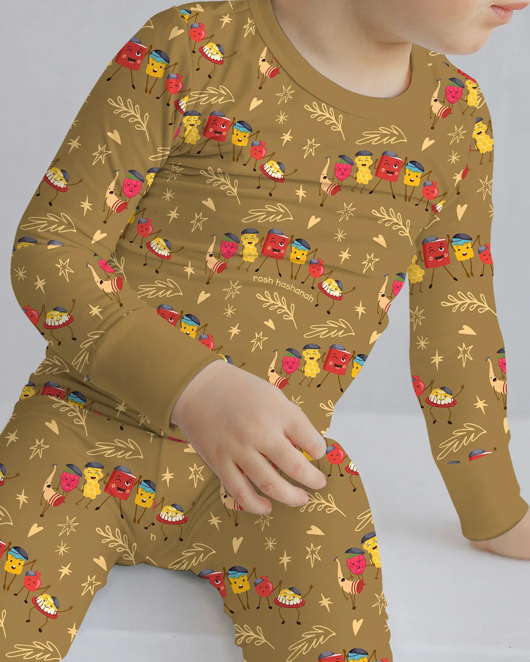 Let's Celebrate Rosh Hashanah Bamboo Two Piece Long Sleeve Pajama Set