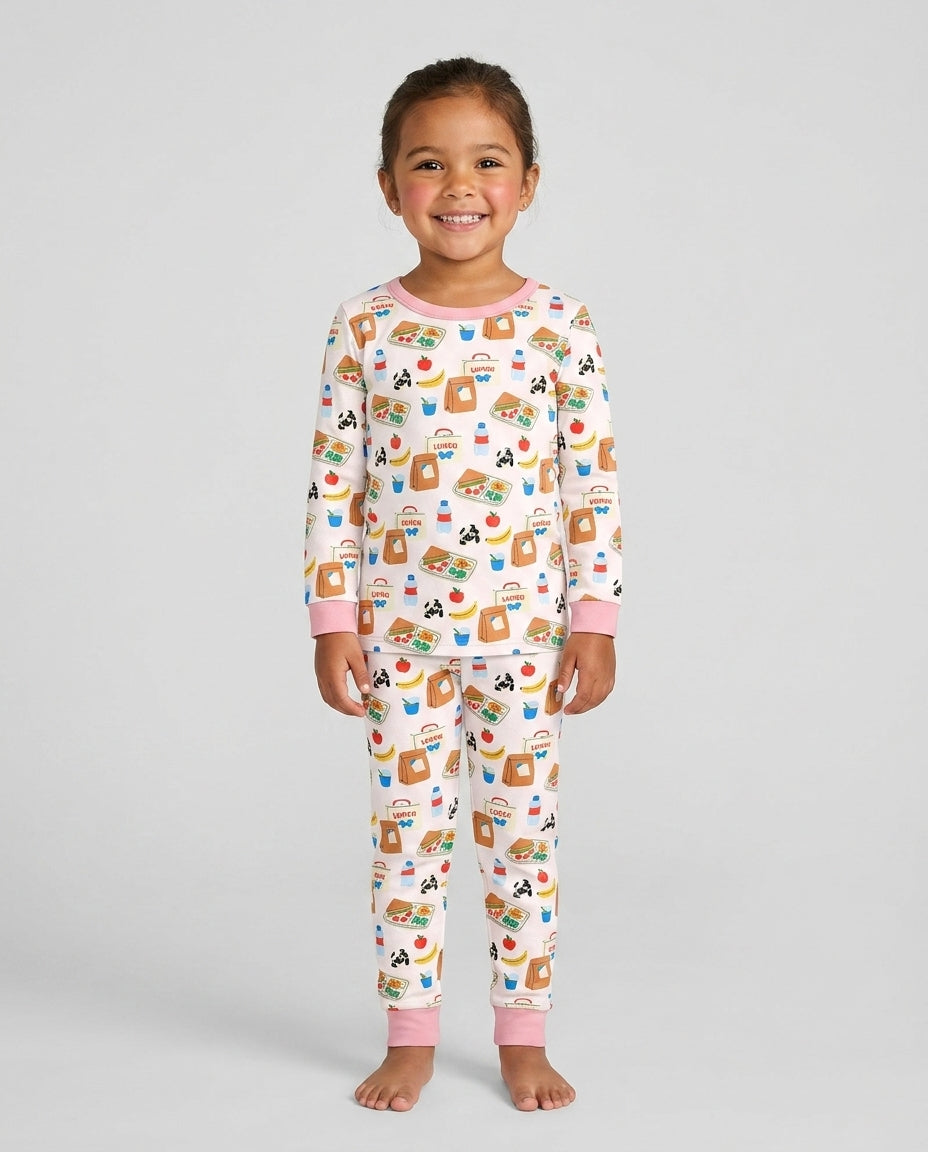 Zweiteiliges Langarm-Pyjama-Set mit Sommerfrüchten