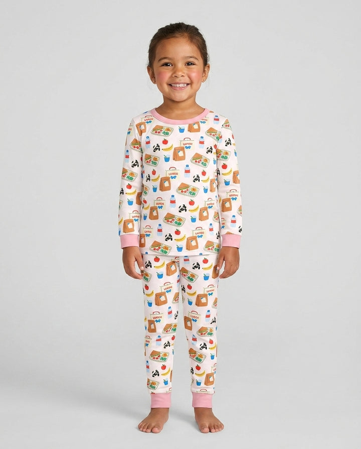 Zweiteiliges Langarm-Pyjama-Set mit Sommerfrüchten