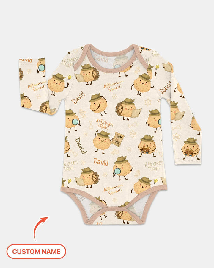 Body de bambú con nombre personalizado para Pésaj Afikoman