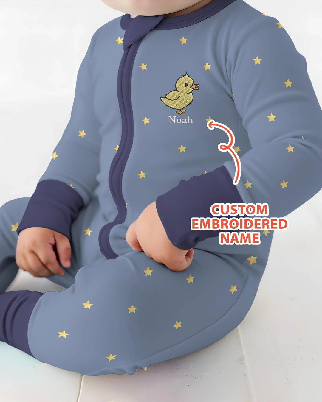 Embroidered Custom Name Animal Bamboo Convertible Zippy