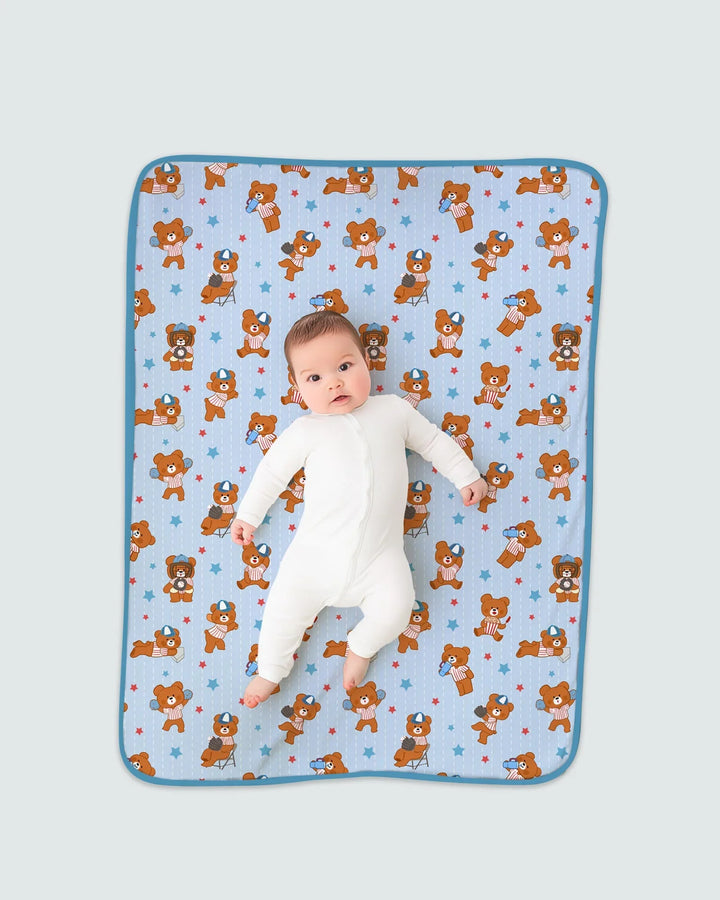 Born To Play Baseball Bamboo Blanket