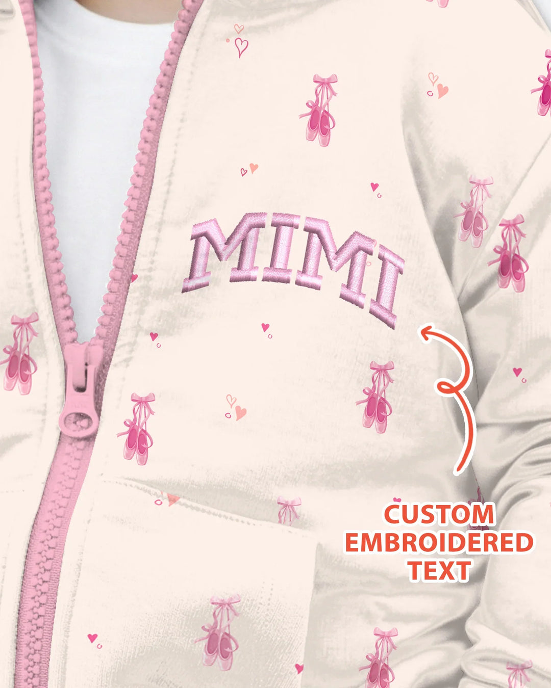Custom Embroidered Mommy and Me Matching Bamboo Zip Hoodie