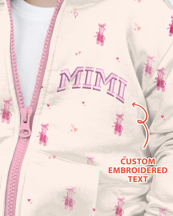 Custom Embroidered Mommy and Me Matching Bamboo Zip Hoodie