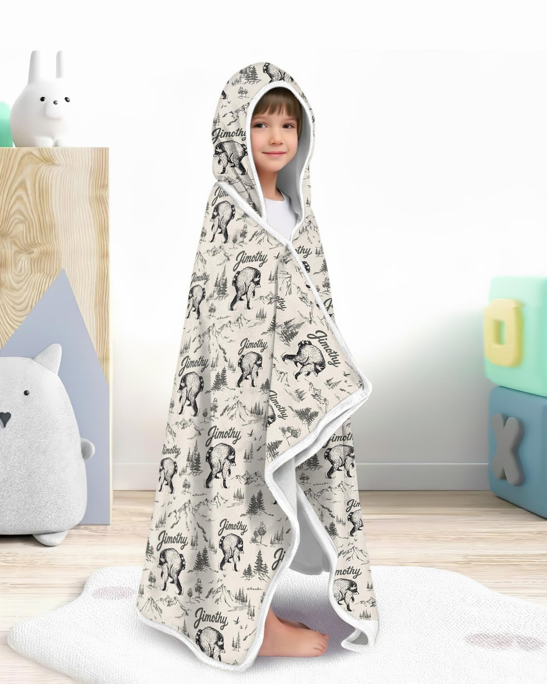 Manta con capucha de bambú para llevar modelo Template