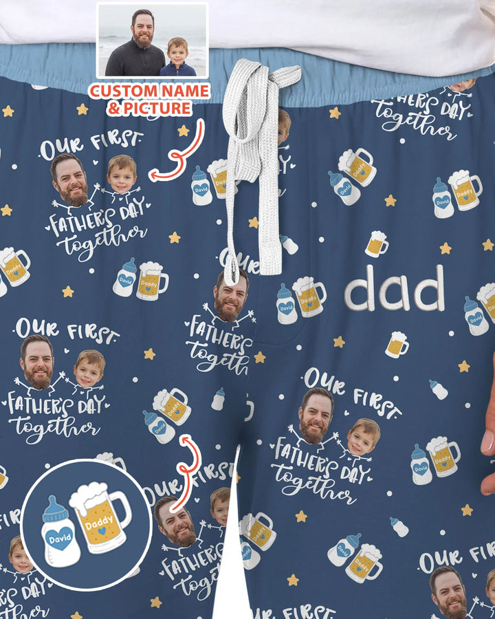 Personalized Embroidered Our First Father's Day Bamboo Men's Pajama Set