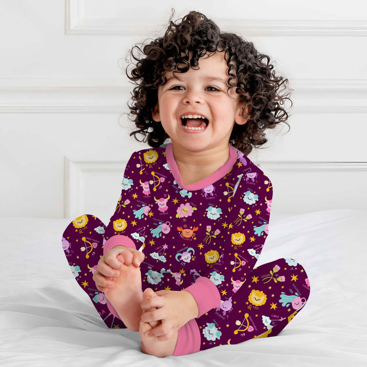 Zodiac Signs Two Piece Long Sleeve Pajama Set