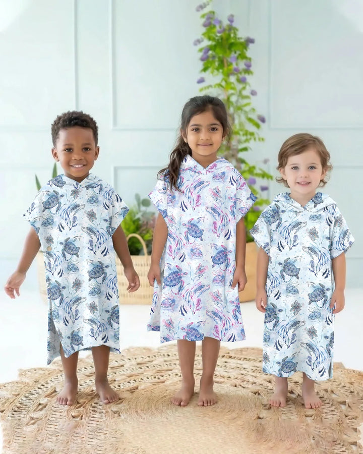 Little Turtles Family Matching Bamboo Swim Poncho