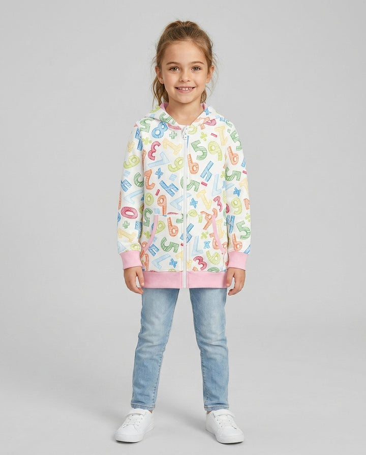 Sudadera con cremallera de bambú con el alfabeto hebreo